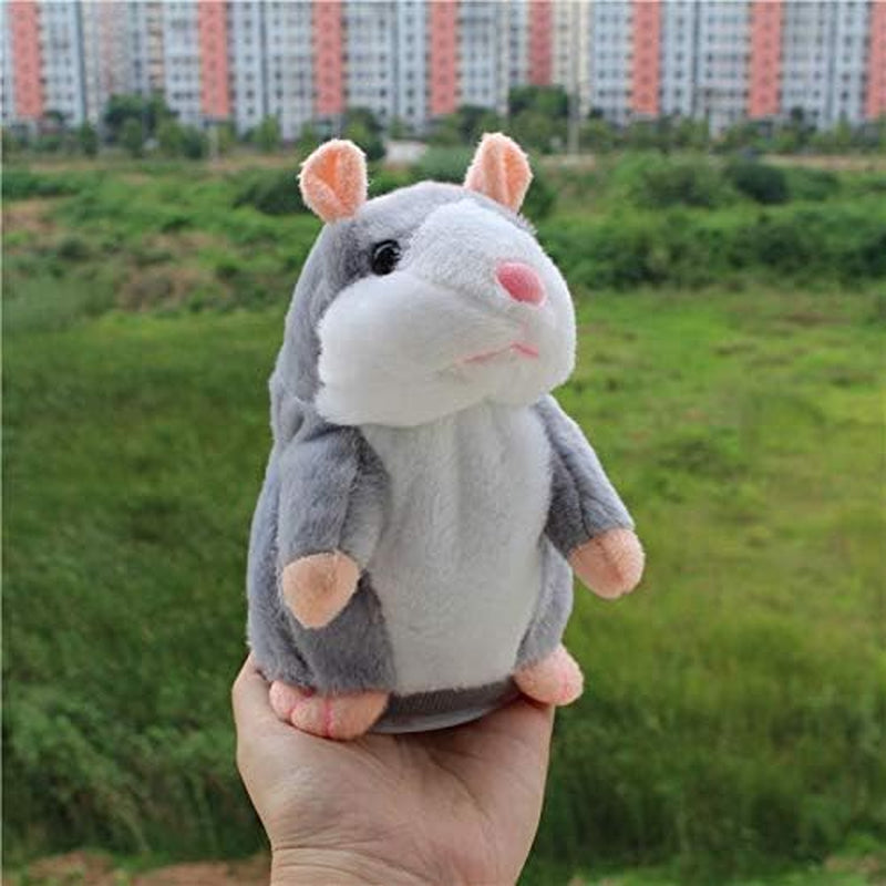 Plush Interactive Toys PRO Talking Hamster Repeats What You Say Electronic Pet Chatimals Mouse Buddy for Boy and Girl, 5.7 X 3 Inches, Gray