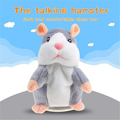 Plush Interactive Toys PRO Talking Hamster Repeats What You Say Electronic Pet Chatimals Mouse Buddy for Boy and Girl, 5.7 X 3 Inches, Gray
