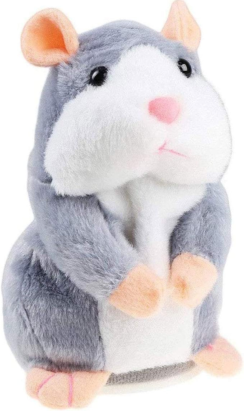 Plush Interactive Toys PRO Talking Hamster Repeats What You Say Electronic Pet Chatimals Mouse Buddy for Boy and Girl, 5.7 X 3 Inches, Gray